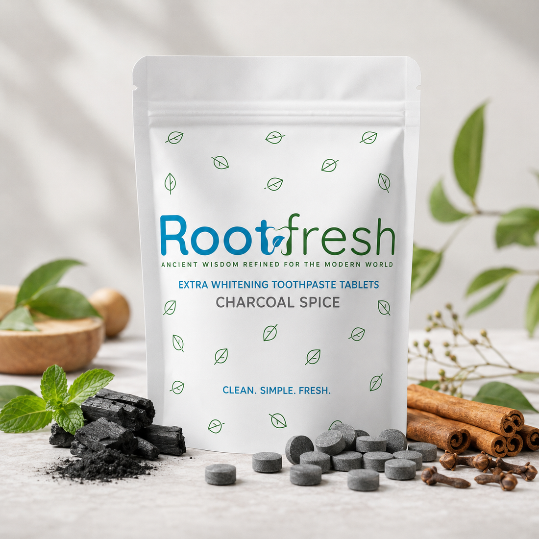 Rootfresh toothbrush and tablets